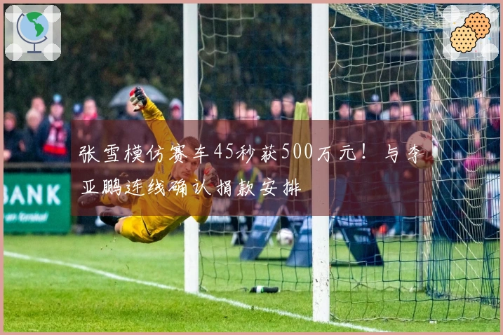 张雪模仿赛车45秒获500万元！与李亚鹏连线确认捐款安排