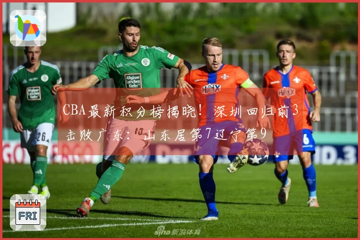 CBA最新积分榜揭晓！深圳回归前3击败广东：山东居第7辽宁第9